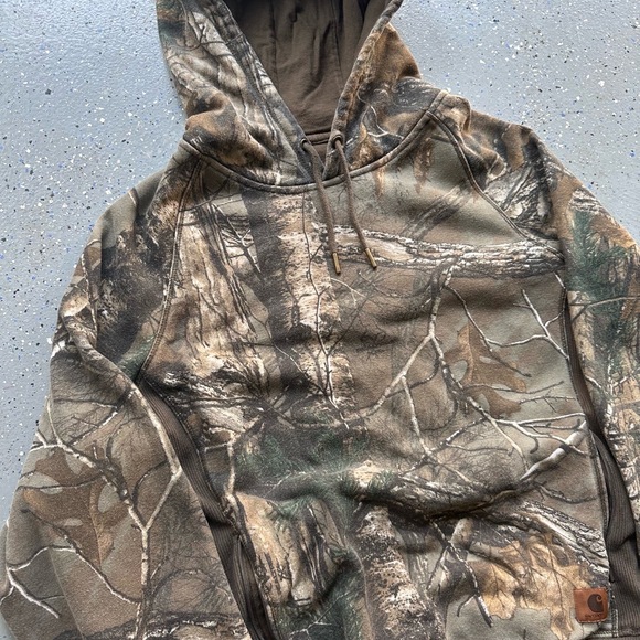 Carhartt Hoodie Mens Size Medium Camouflage Realtree Workwear Pullover - Picture 5 of 8